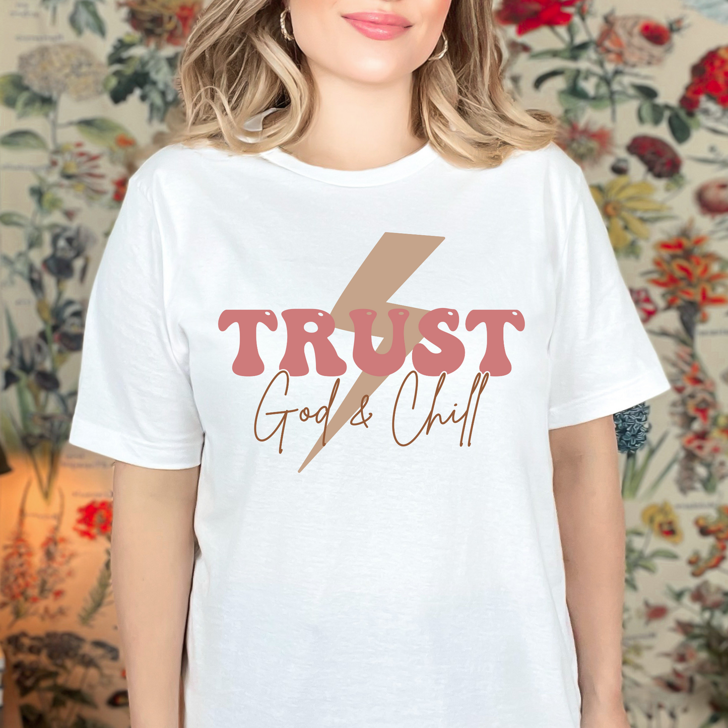 Wholesale Lightning Trust God Graphic Tee - White Tee
