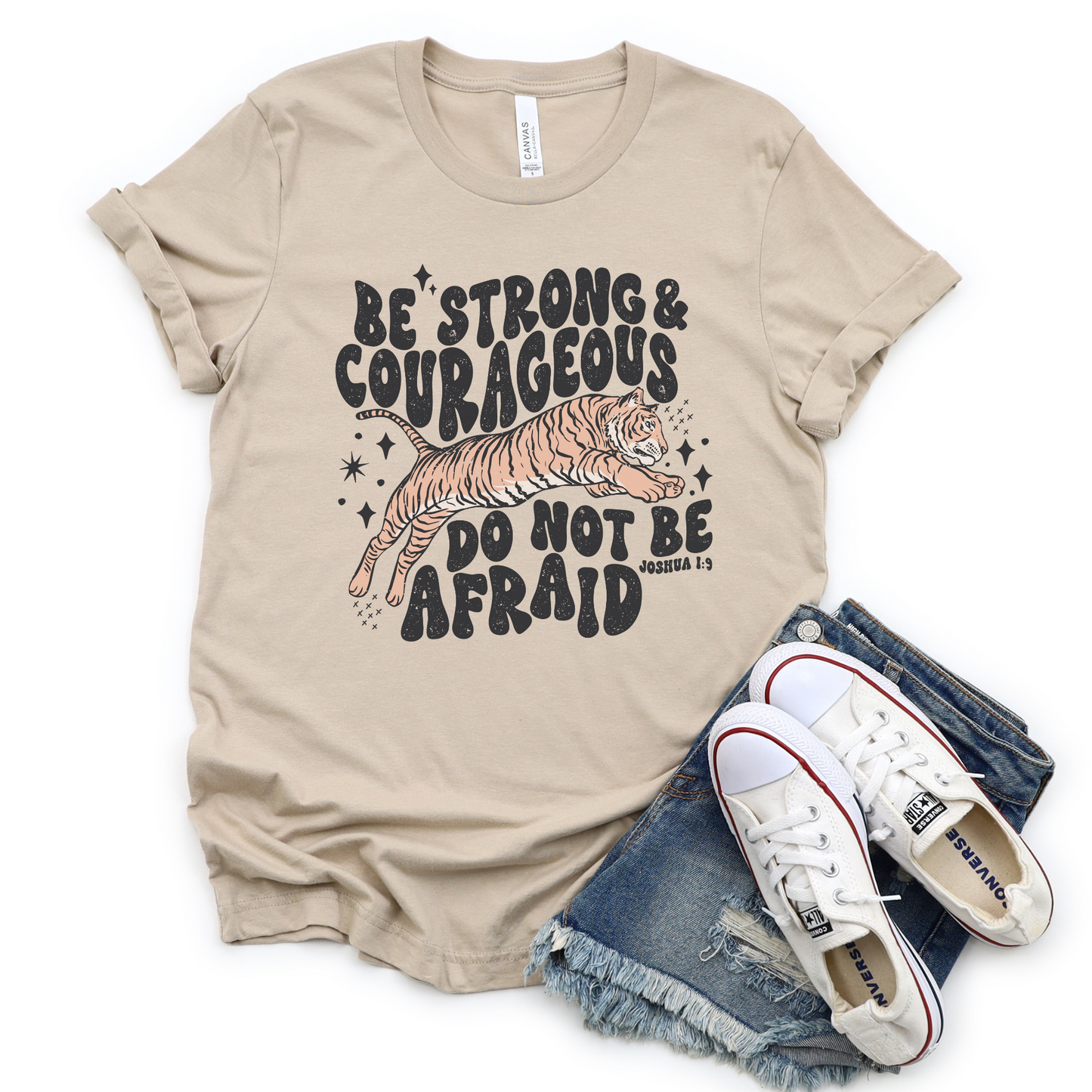 Wholesale Tiger do not be afraid Graphic Tee - Sand Sweatshirt
