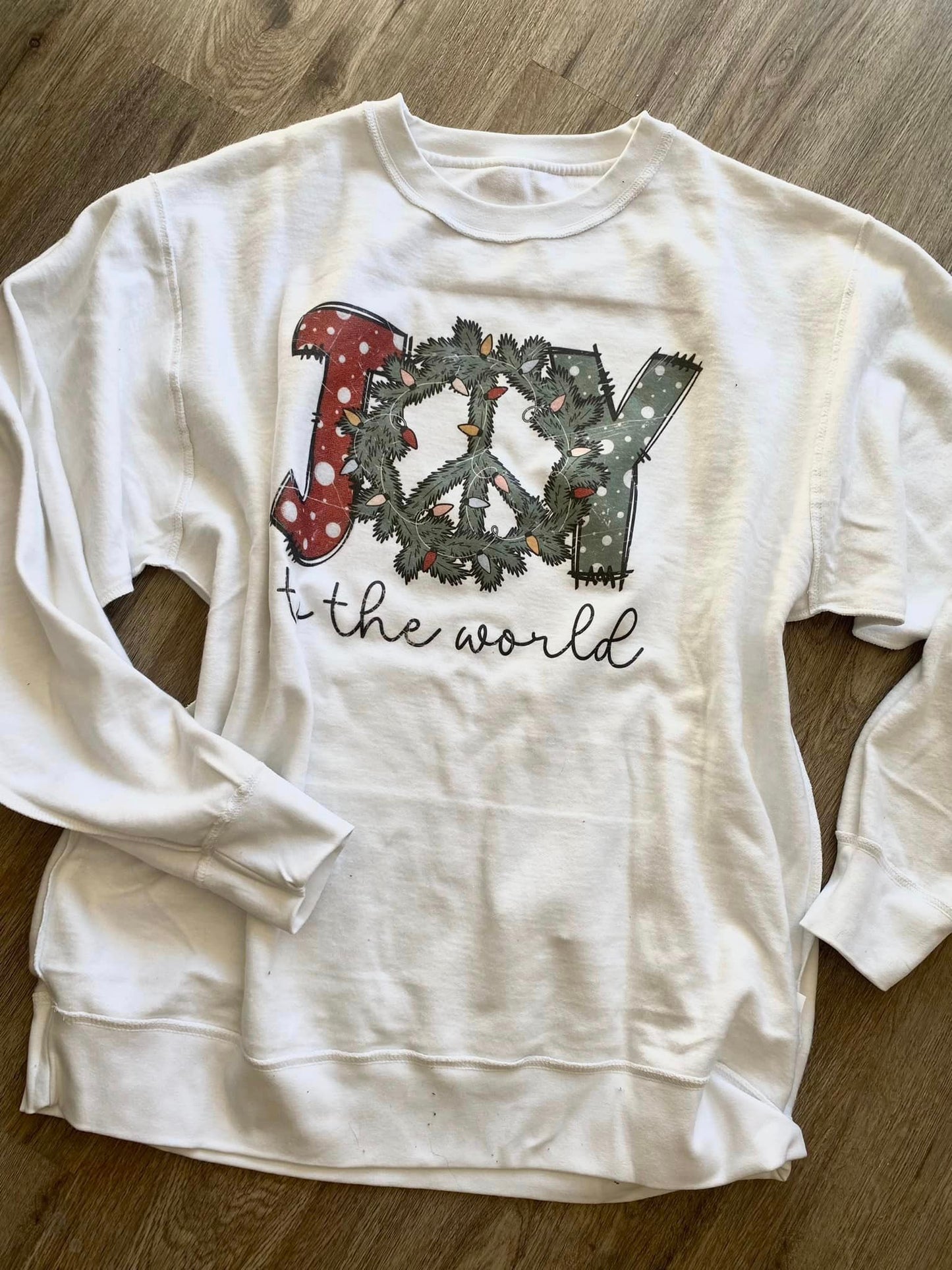 Wholesale Joy Inside Out Sweatshirt - White Sweatshirt