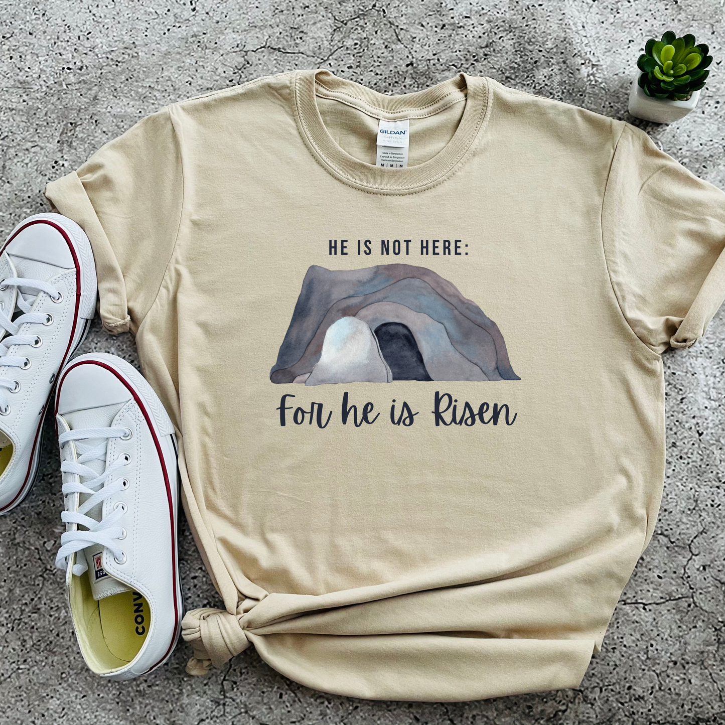 Wholesale He is not here Graphic Tee - Sand Sweatshirt