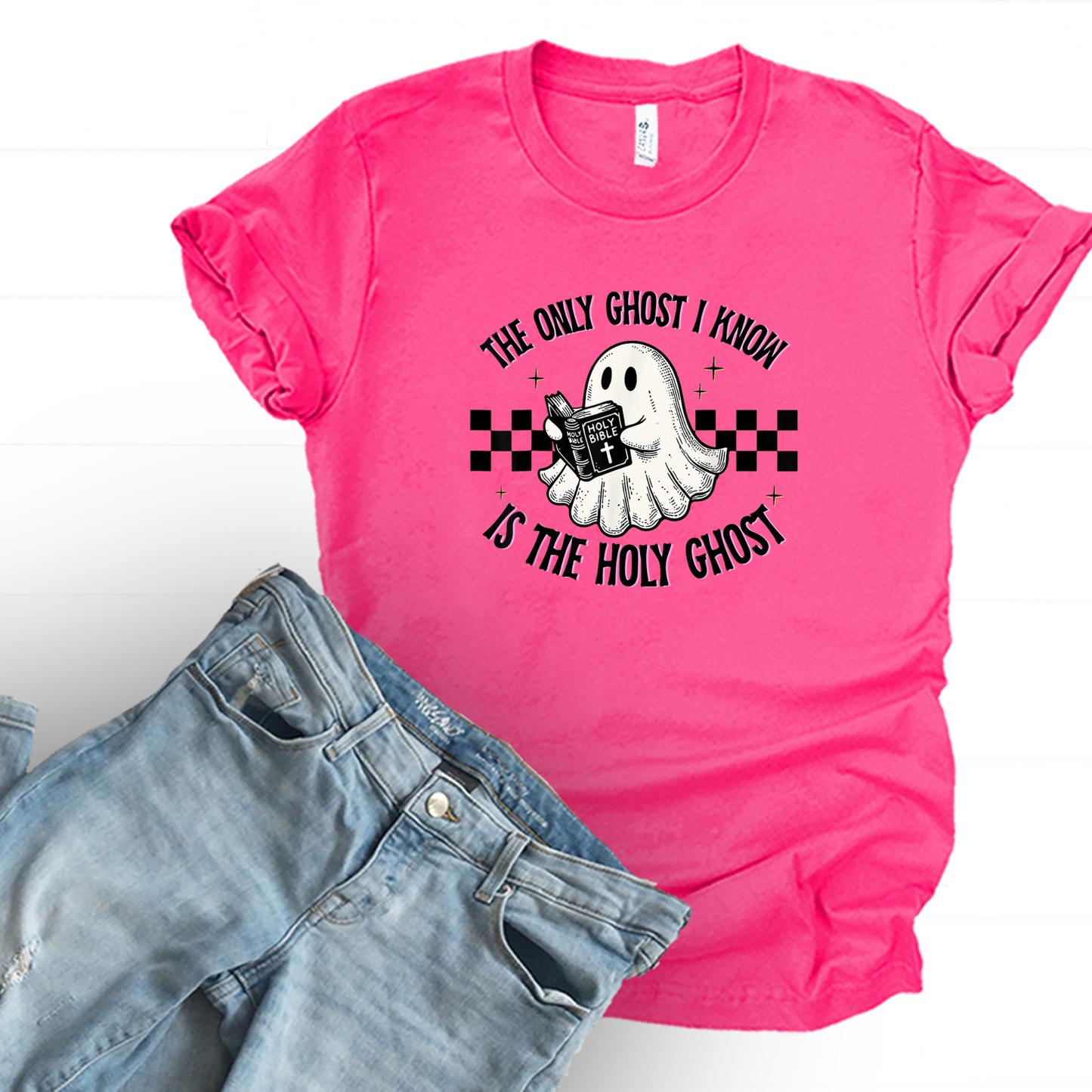 Wholesale The holy ghost Graphic Tee - Fuchsia Tee