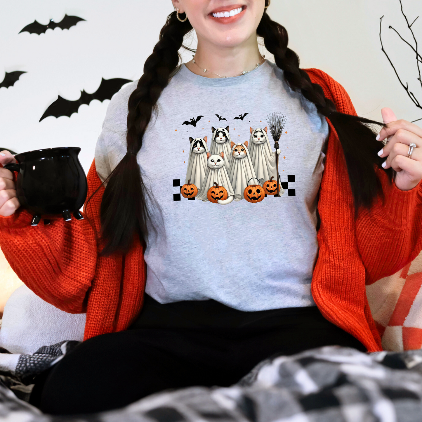 Wholesale Spooky Cats - Heather Dust Tee