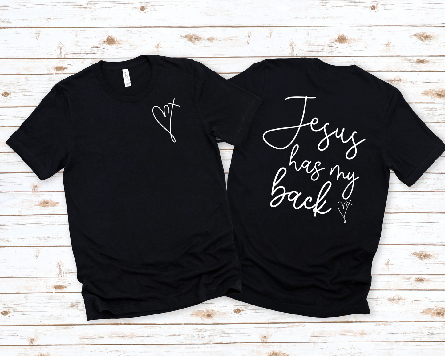 Wholesale Jesus has my back Graphic Tee - Grey Tee