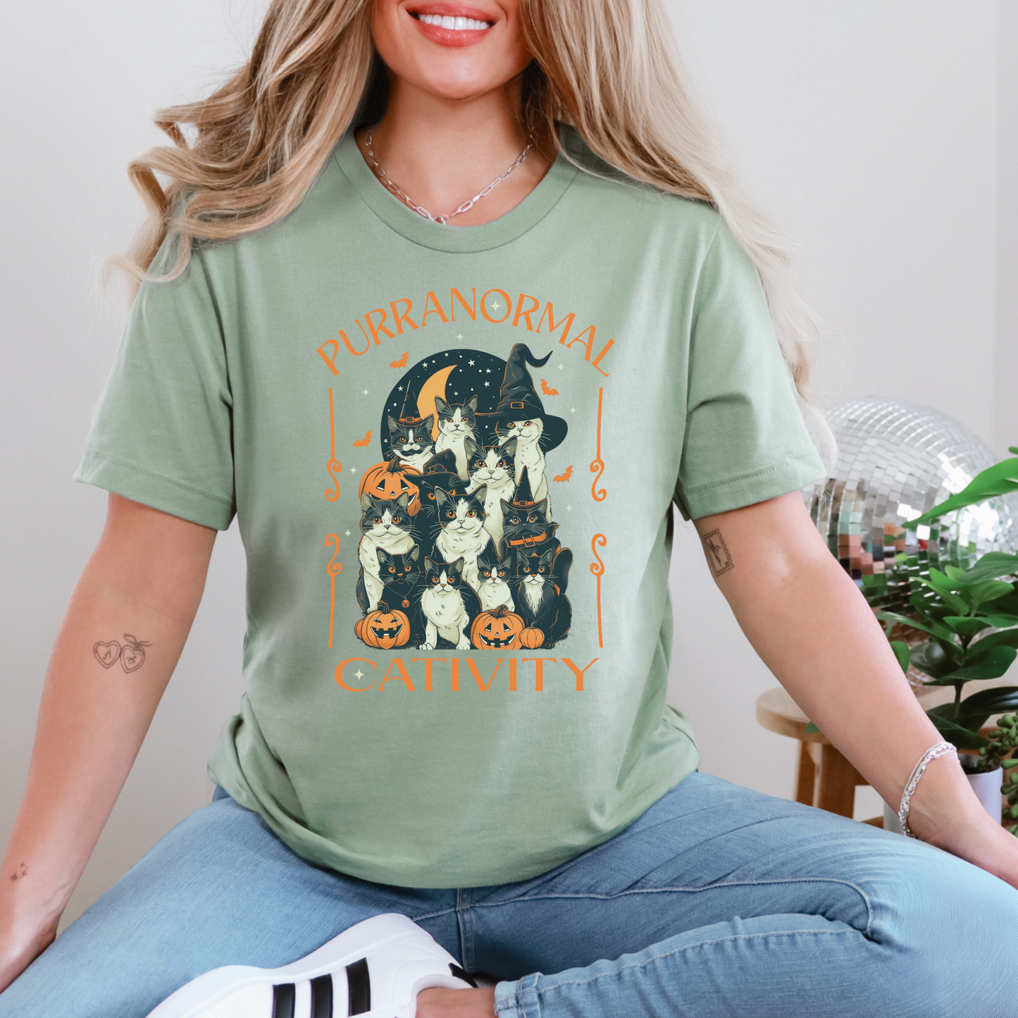 Wholesale Purranormal Cativity Graphic Tee - Sage Tee