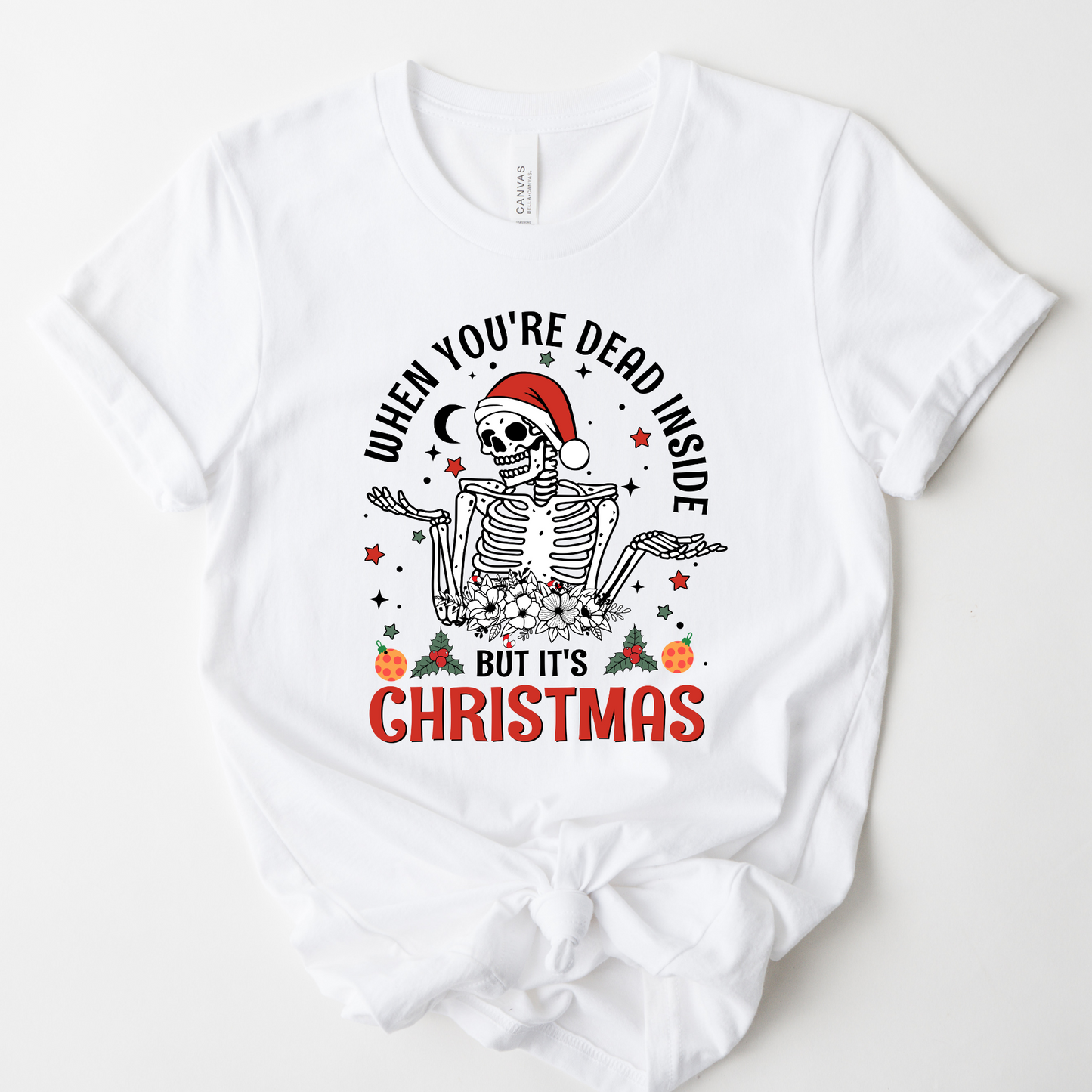 Wholesale Dead Inside but its Christmas Graphic Tee - White Sweatshirt