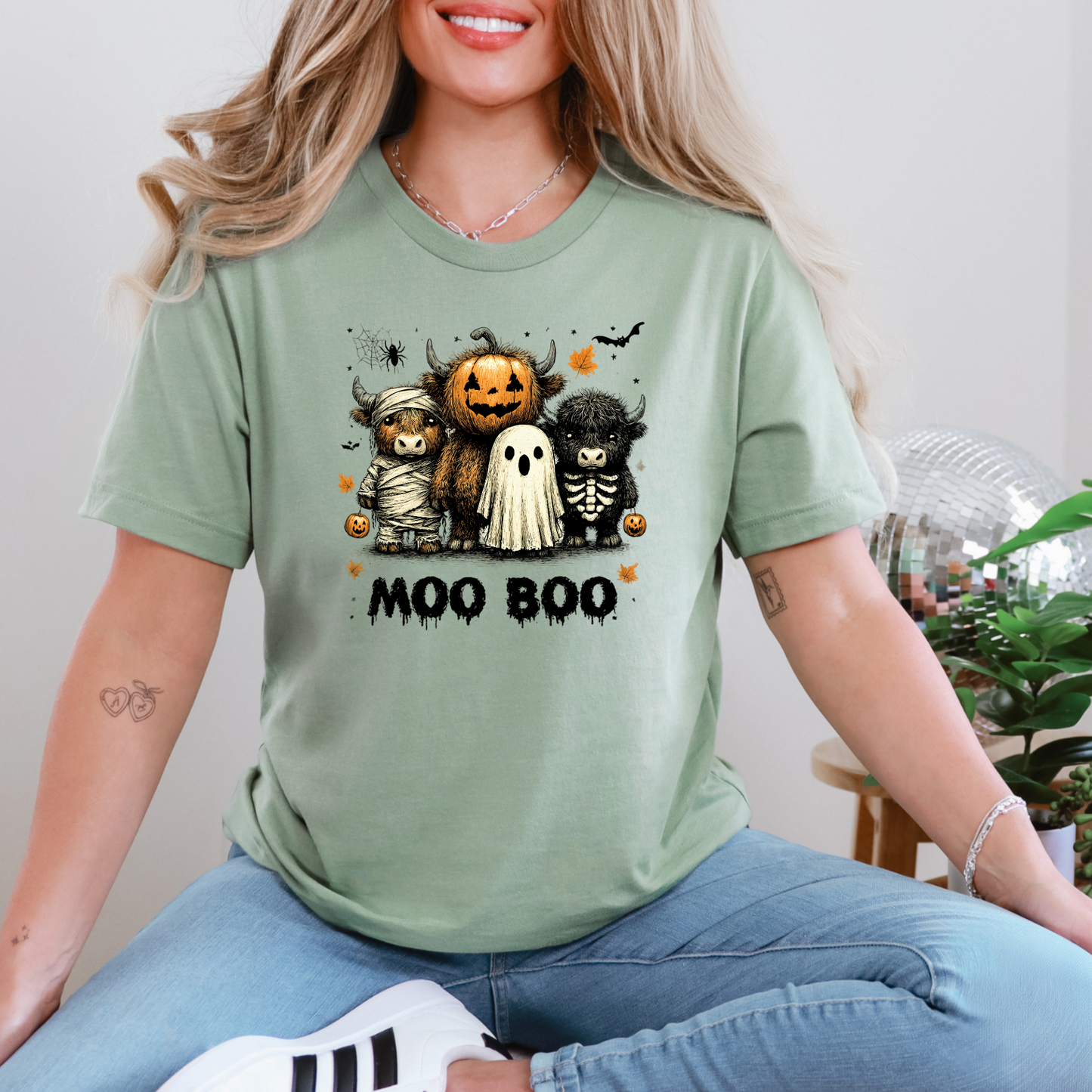 Wholesale Moo Boo Graphic Tee - Sage Tee