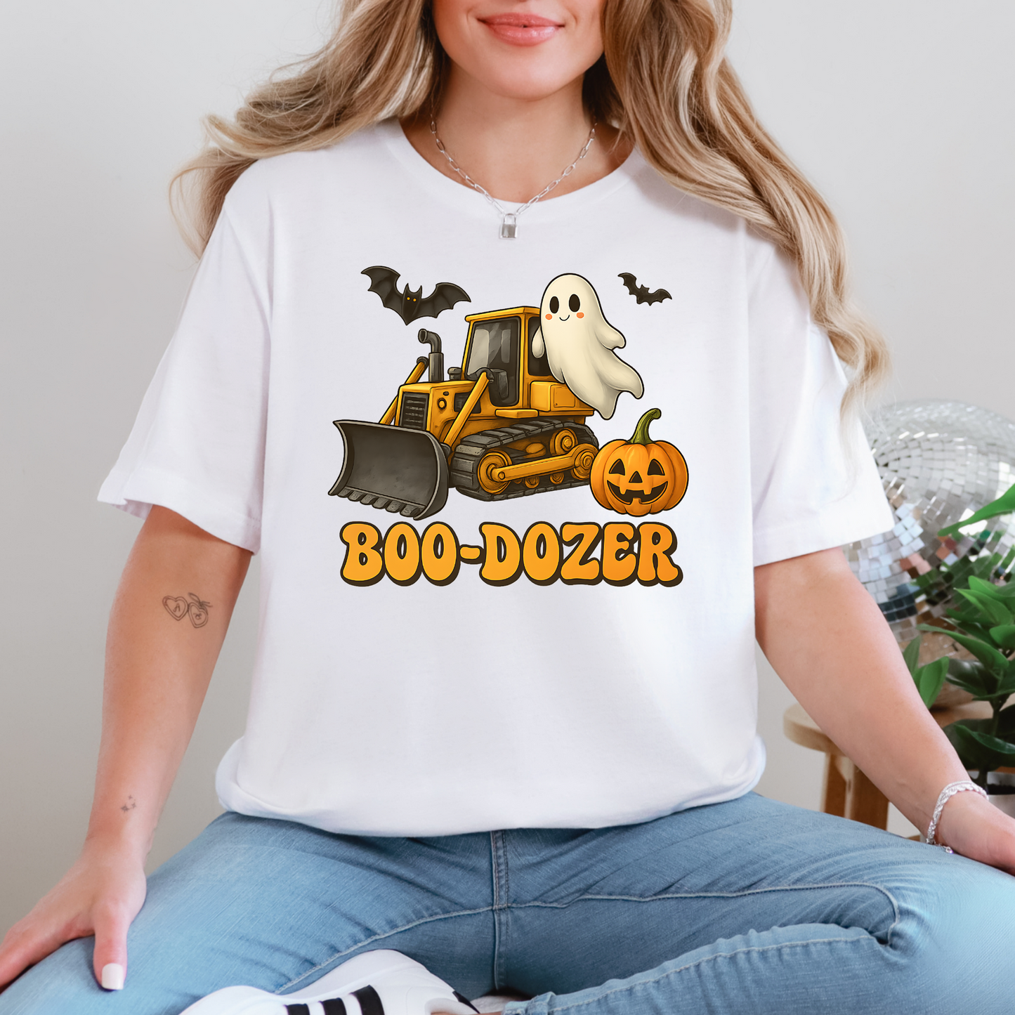 Wholesale Boo Dozer Graphic Tee - White Tee
