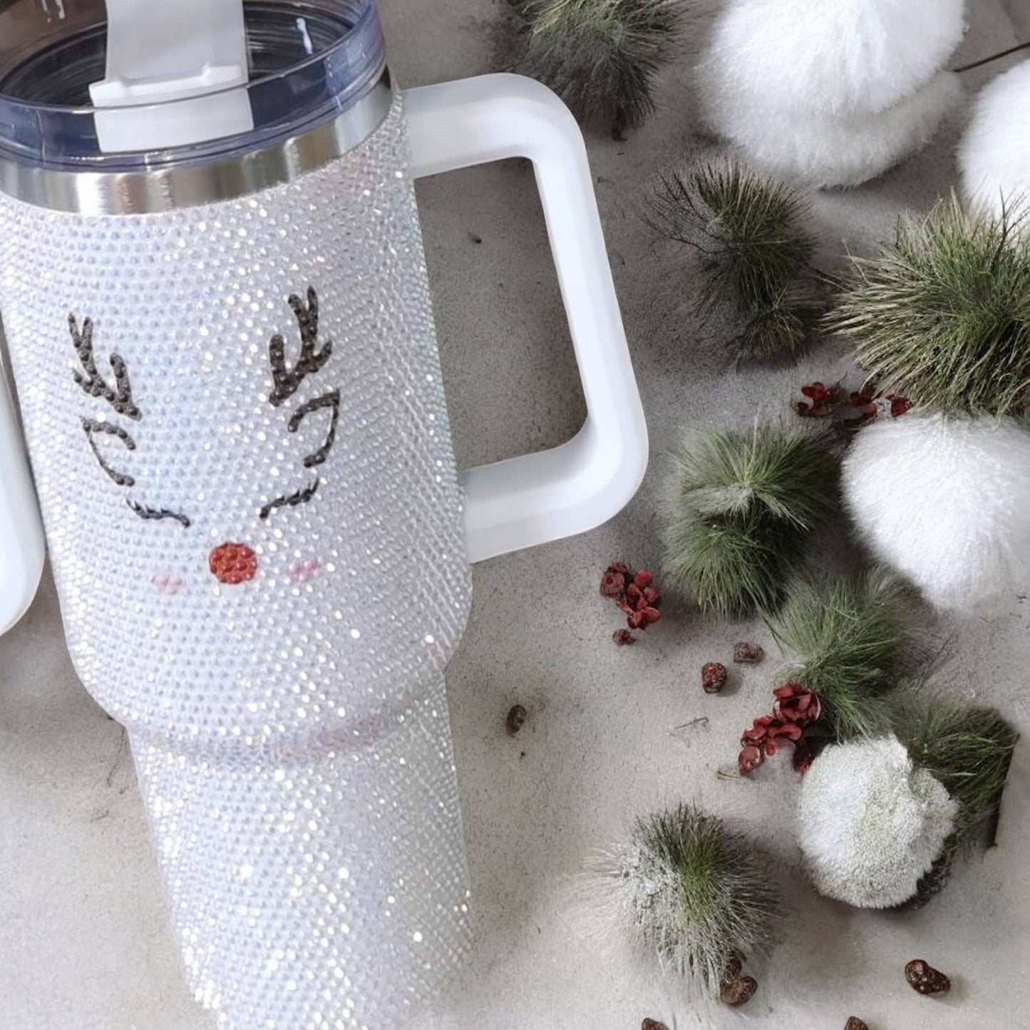 Reindeer Christmas Bling 40 ounce Insulated Tumbler