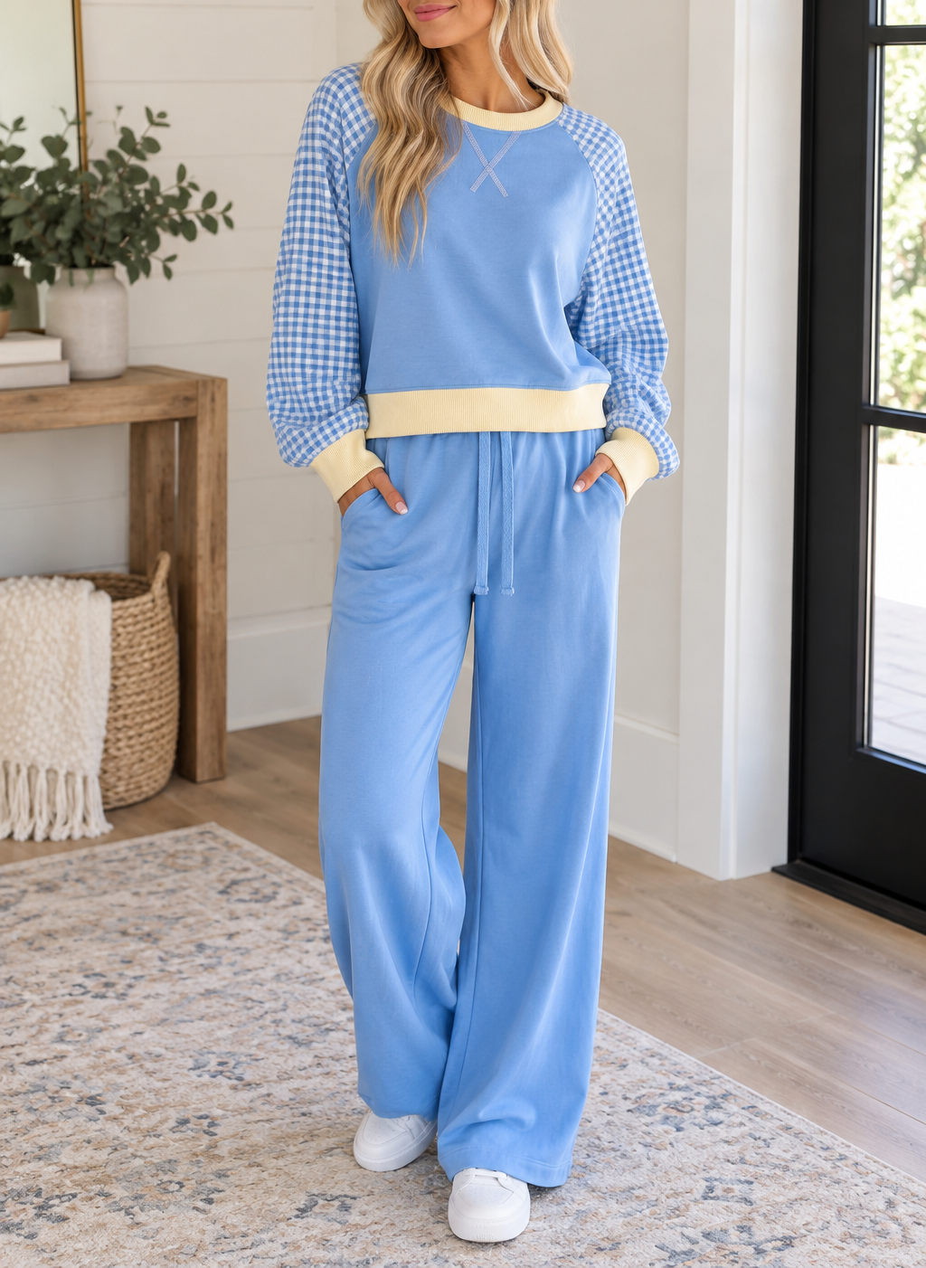 Bluebird Gingham Lounge Set