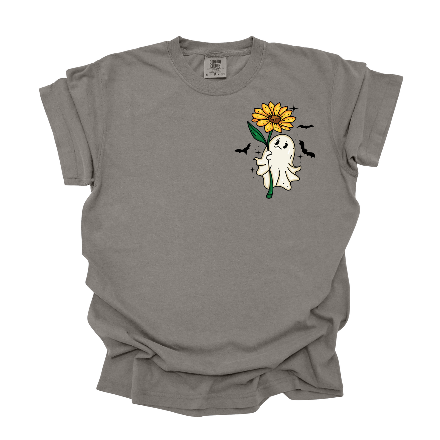Wholesale Flower Ghost Graphic Tee - CC Grey