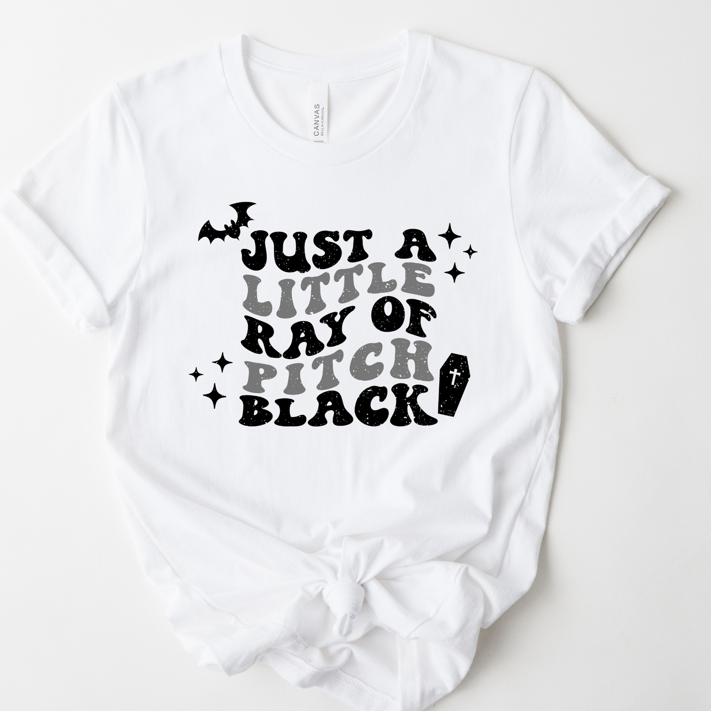 Wholesale A little ray of pitch black Graphic Tee - White
