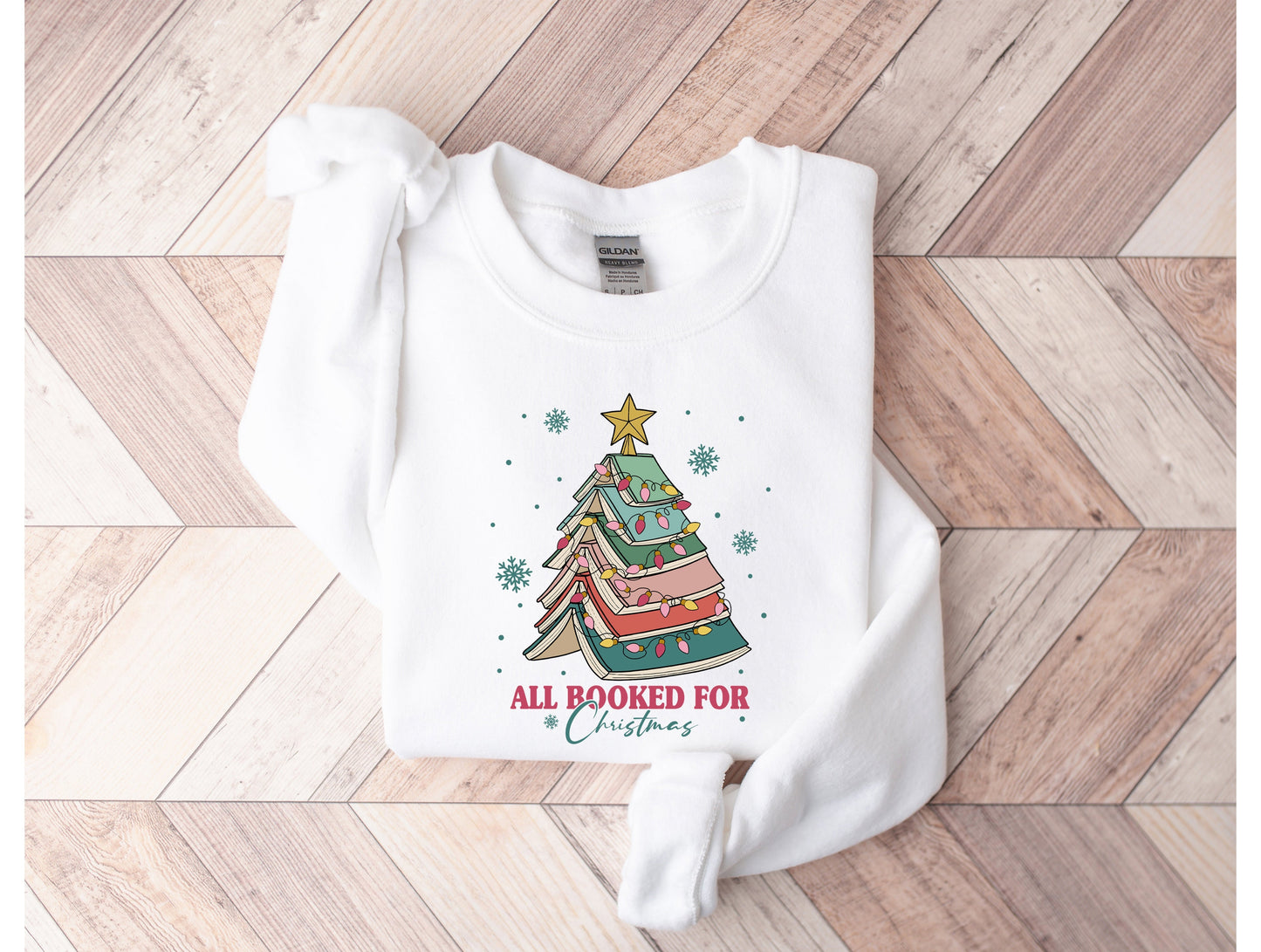 Wholesale All Booked for Christmas Graphic Tee - Sand Sweatshirt