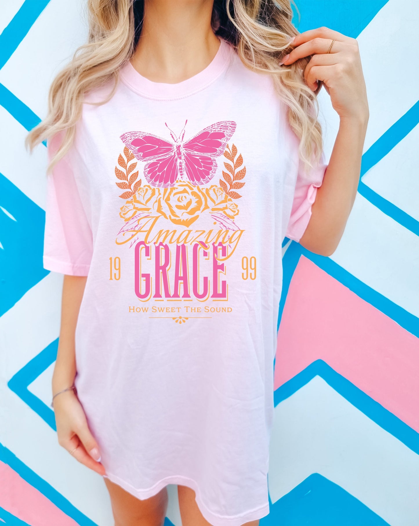 Wholesale Amazing Grace Graphic Tee - Green on CC Pepper