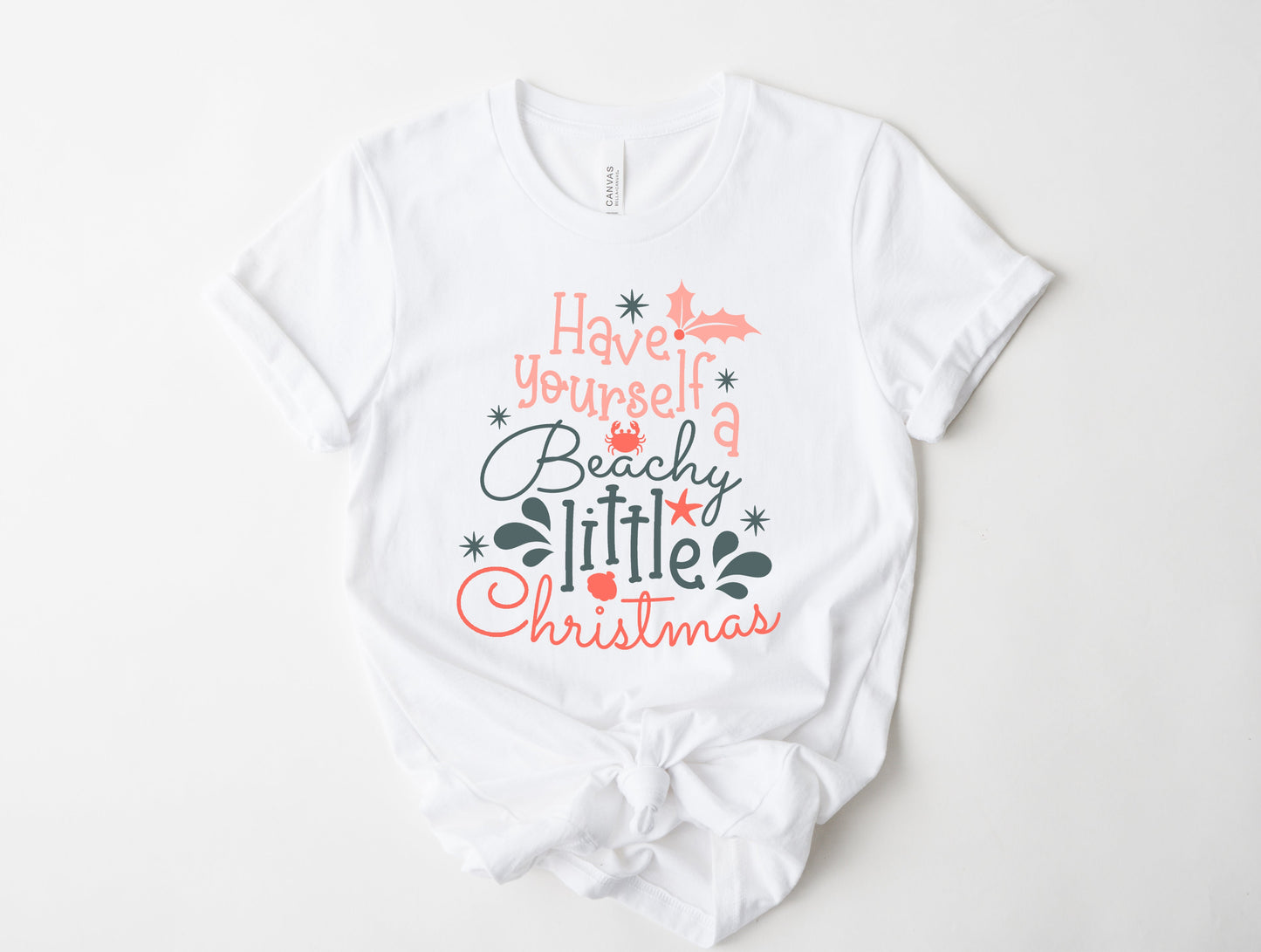 Wholesale Beachy Little Christmas Graphic Tee - White Tee