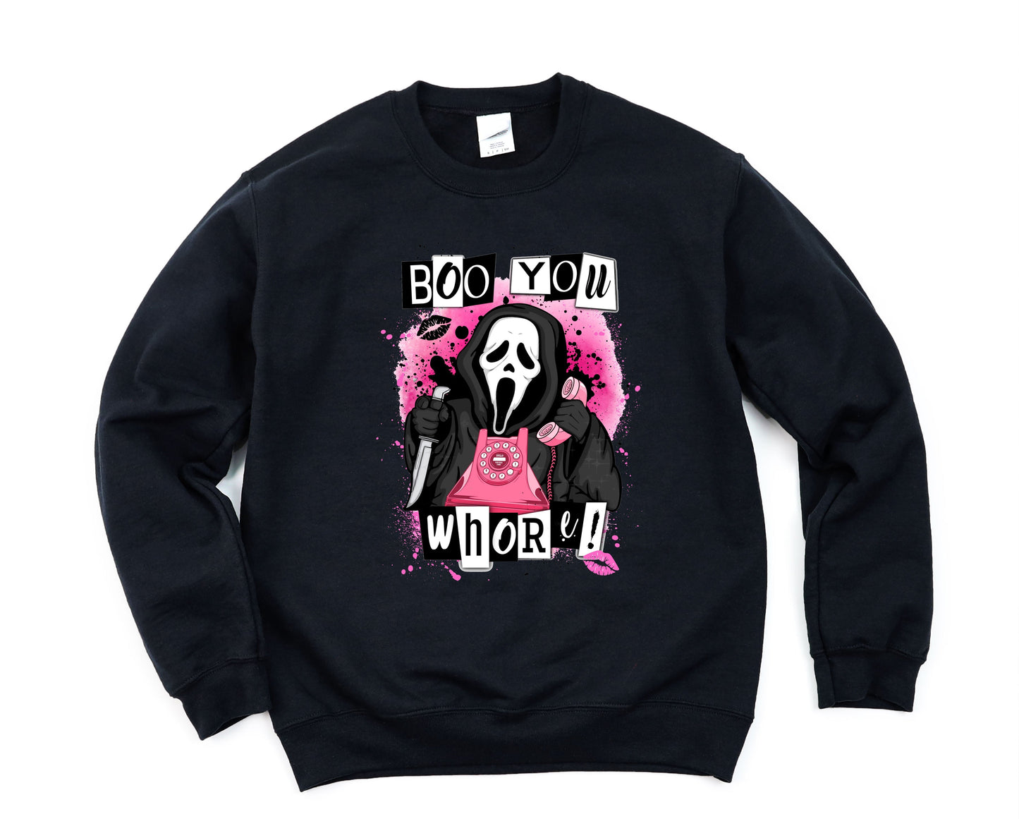 Wholesale Boo You Whore Graphic Tee - Black Sweatshirt