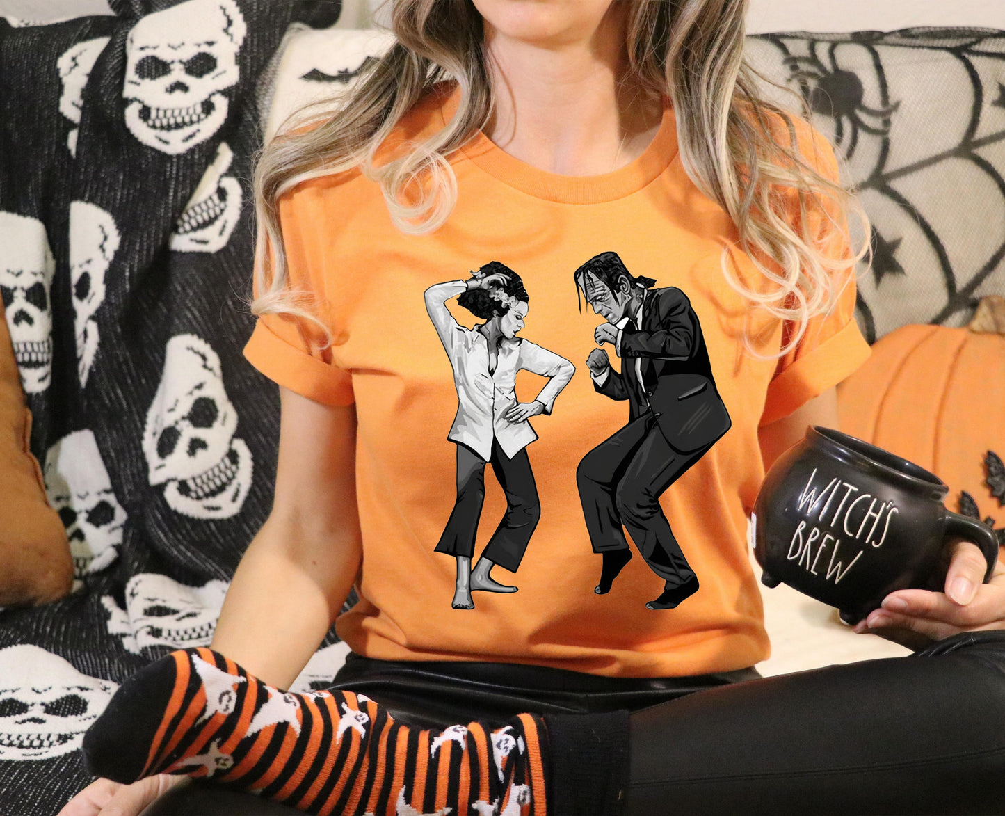 Wholesale Franken Dance Graphic Tee - Burnt Orange