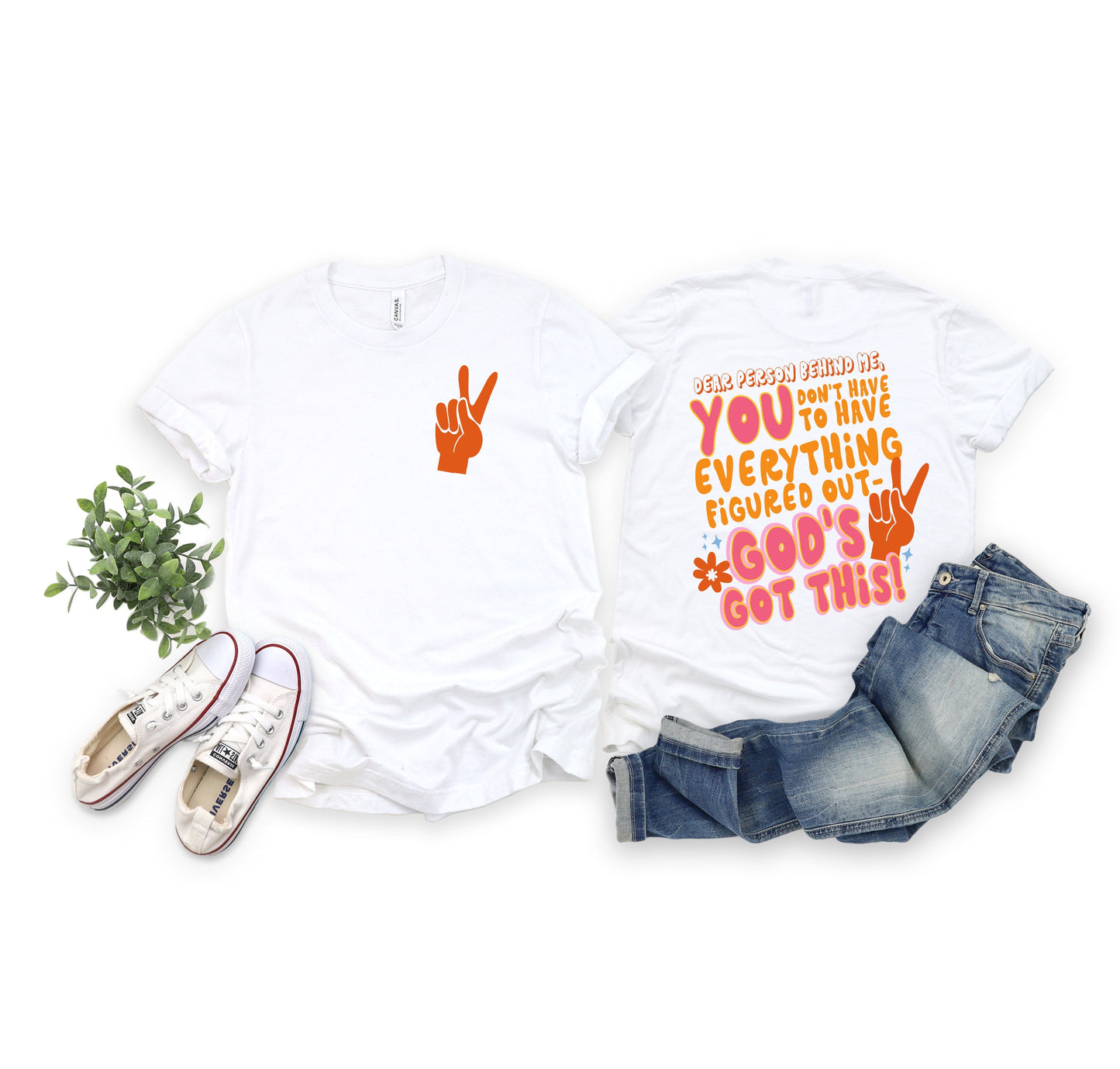 Wholesale God's Got This Front & Back Graphic Tee - Pink