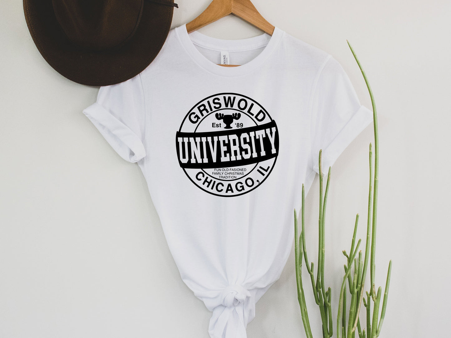 Wholesale Christmas University Graphic Tee - Heathered Grey