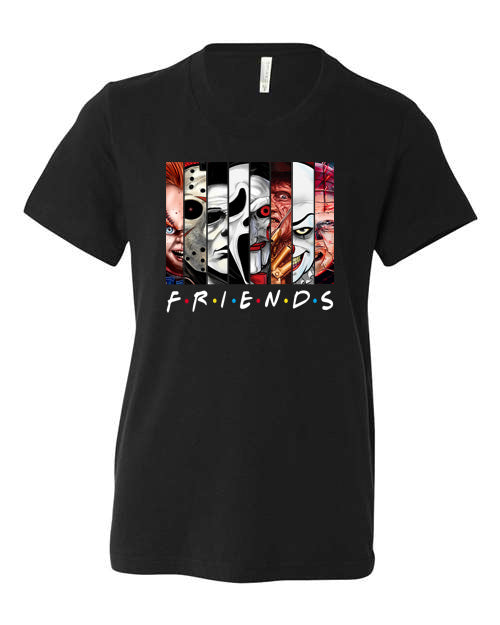 Wholesale Halloween Friends Horror - KIDS Graphic Tee - Black