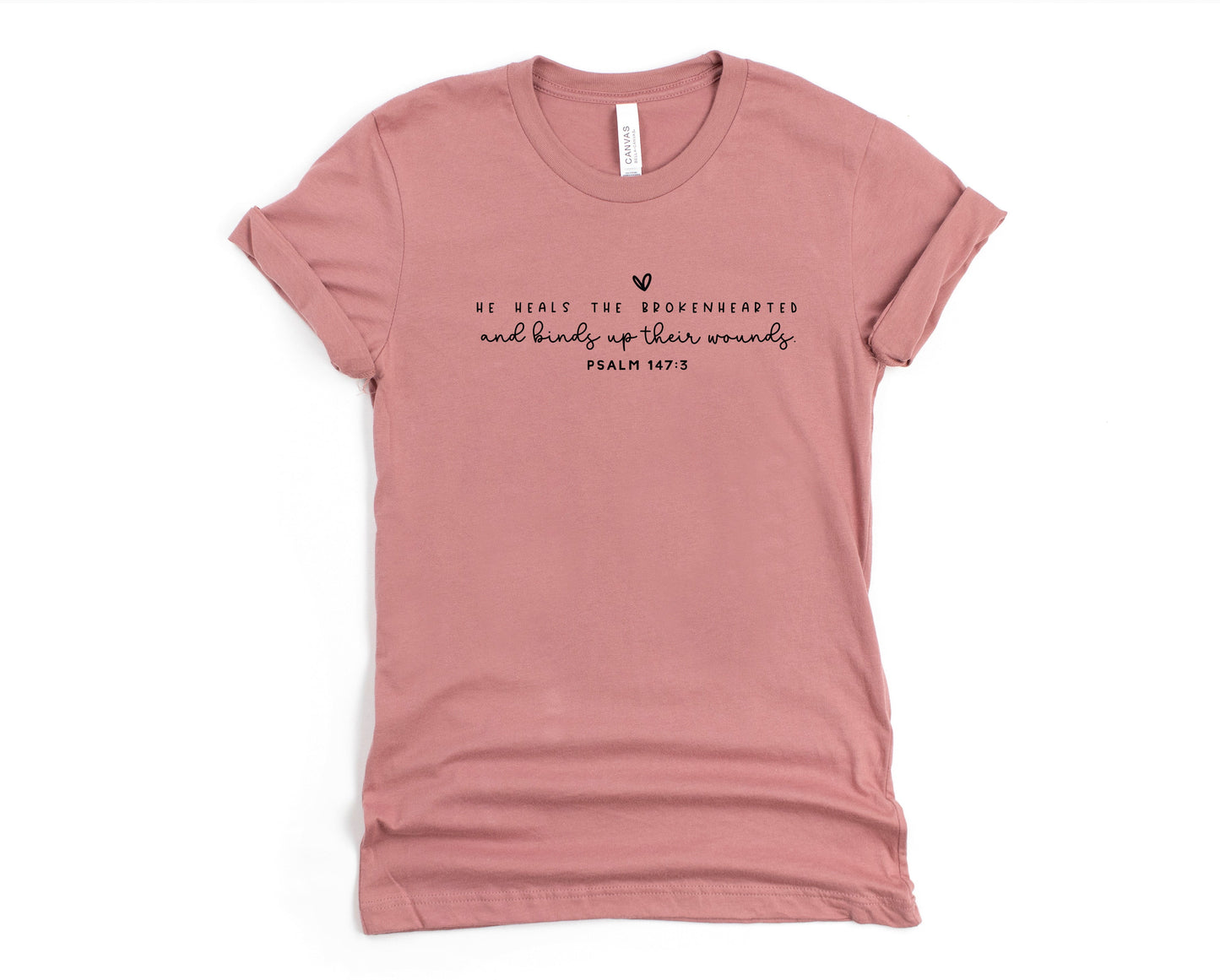 Wholesale He Heals the Brokenhearted Graphic Tee - White