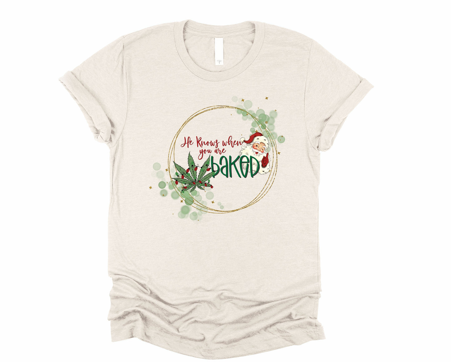 Wholesale He Knows When You Are Baked Graphic Tee - Grey Sweatshirt
