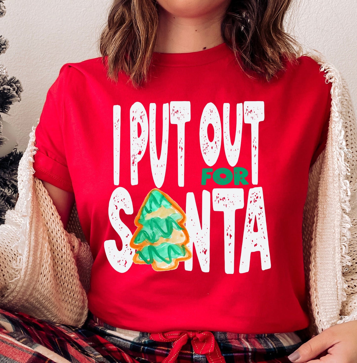 Wholesale I Put Out For Santa Graphic Tee - Red