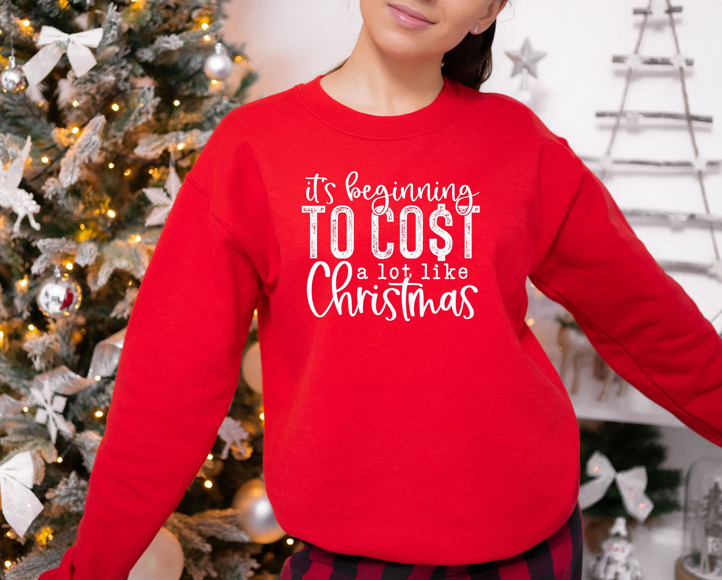 Wholesale It's Beginning to Cost a Lot Like Christmas Graphic Tee - Red Sweatshirt