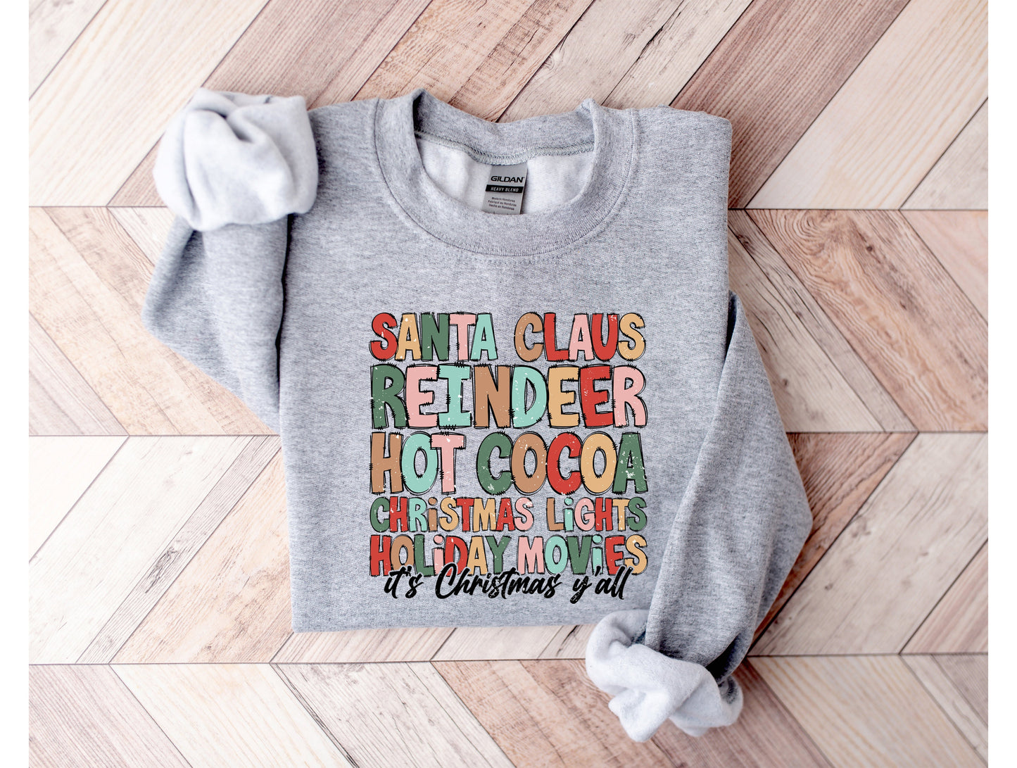 Wholesale It's Christmas Y'all Graphic Tee - White Sweatshirt