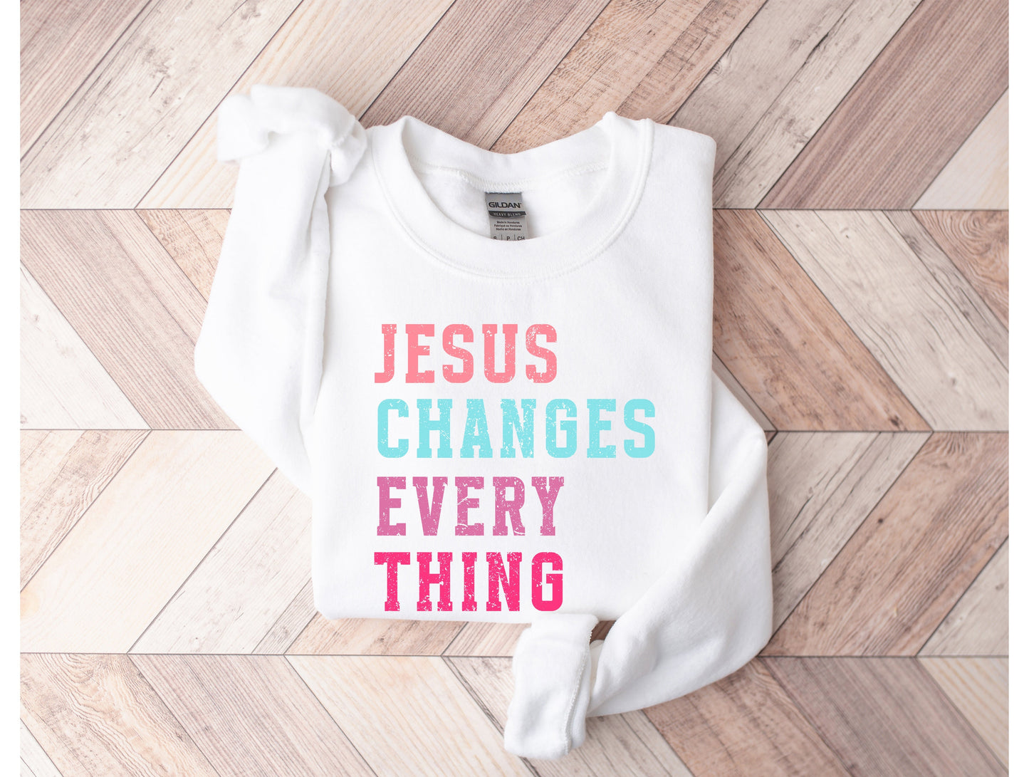 Wholesale Jesus Changes Everything Graphic Tee - White Sweatshirt