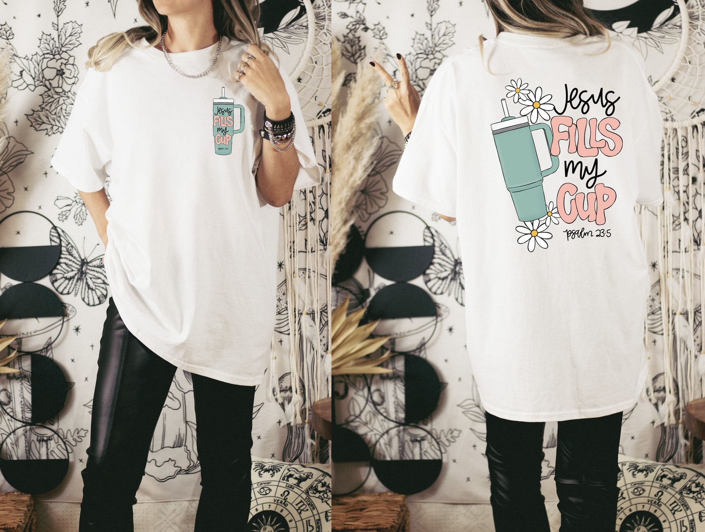 Wholesale Jesus Fills My Cup Graphic Tee - White