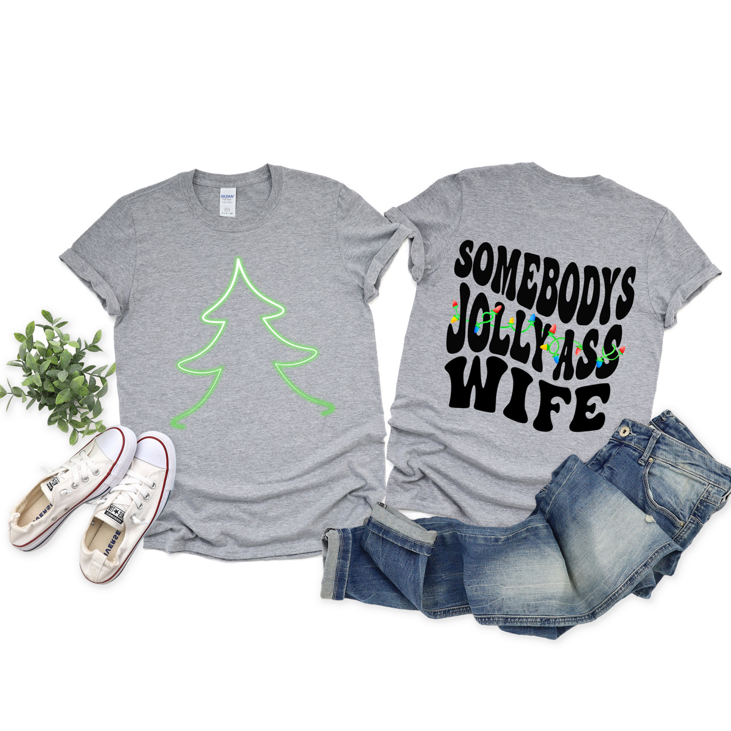 Wholesale Jolly Ass Wife Graphic Tee - Sport Grey Tee