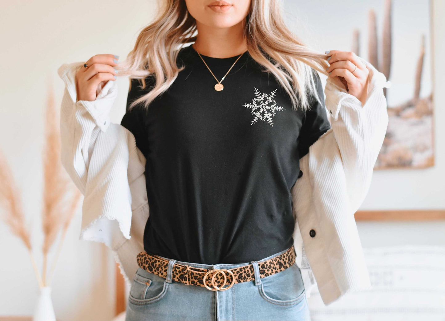 Wholesale Let it Snow Graphic Tee - Black