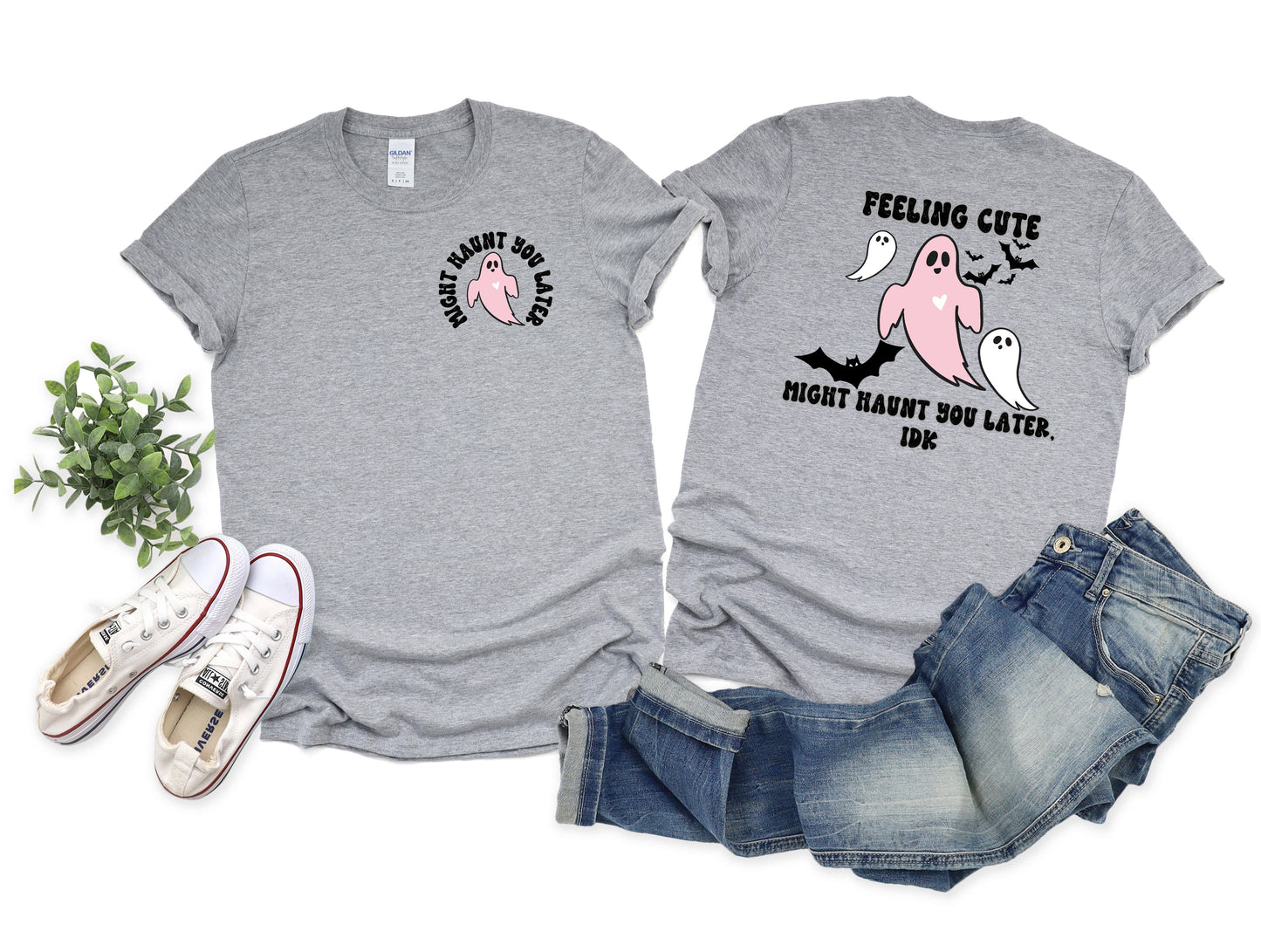 Wholesale Might Haunt You Graphic Tee - White Tee