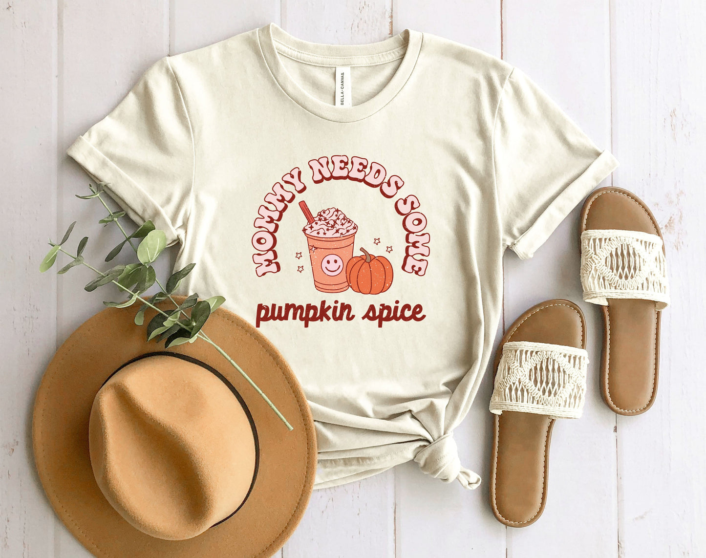 Wholesale Mommy Needs Some Pumpkin Spice Graphic Tee - Heather Green