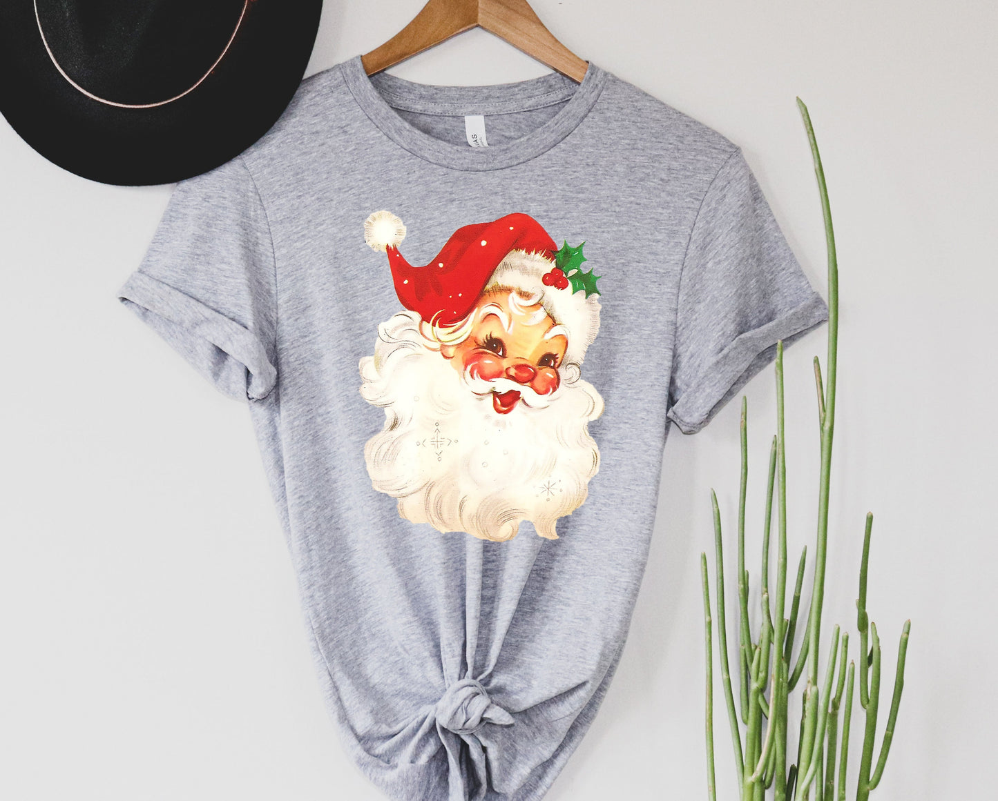 Wholesale Retro Santa Graphic Tee - Grey