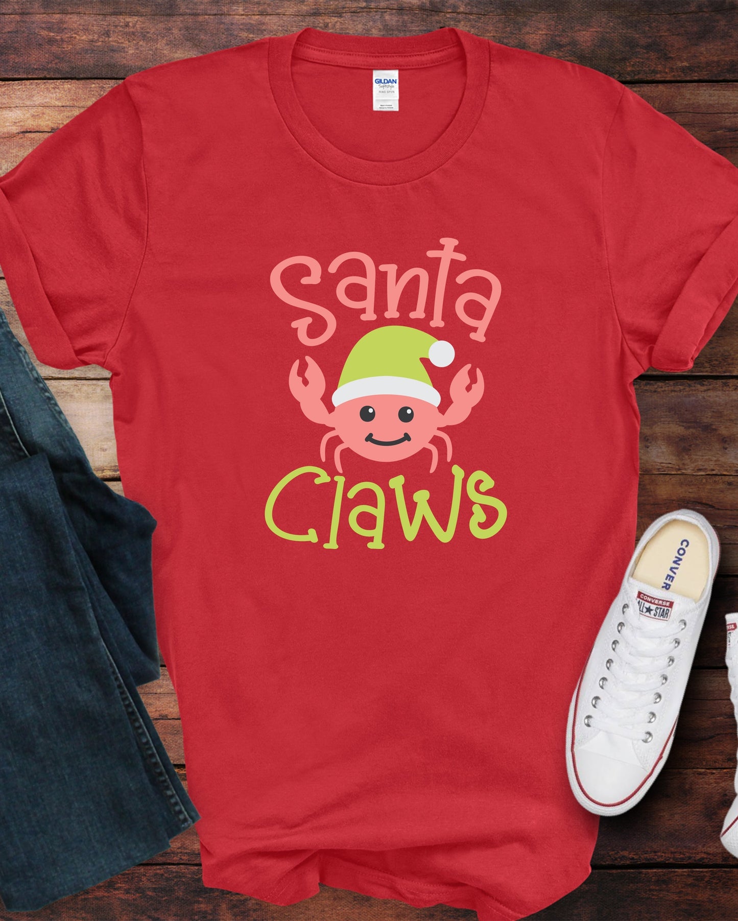 Wholesale Santa Claws Graphic Tee - Gildan Black