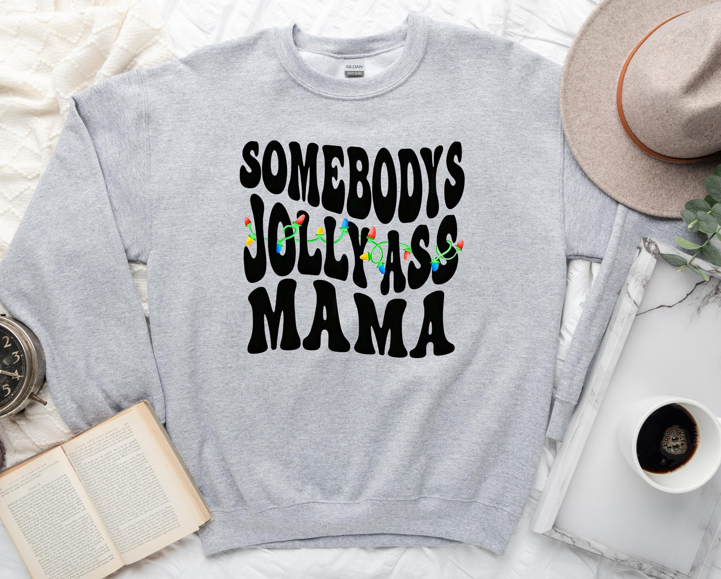 Wholesale Somebody's Jolly Ass Mama Graphic Tee - White Sweatshirt