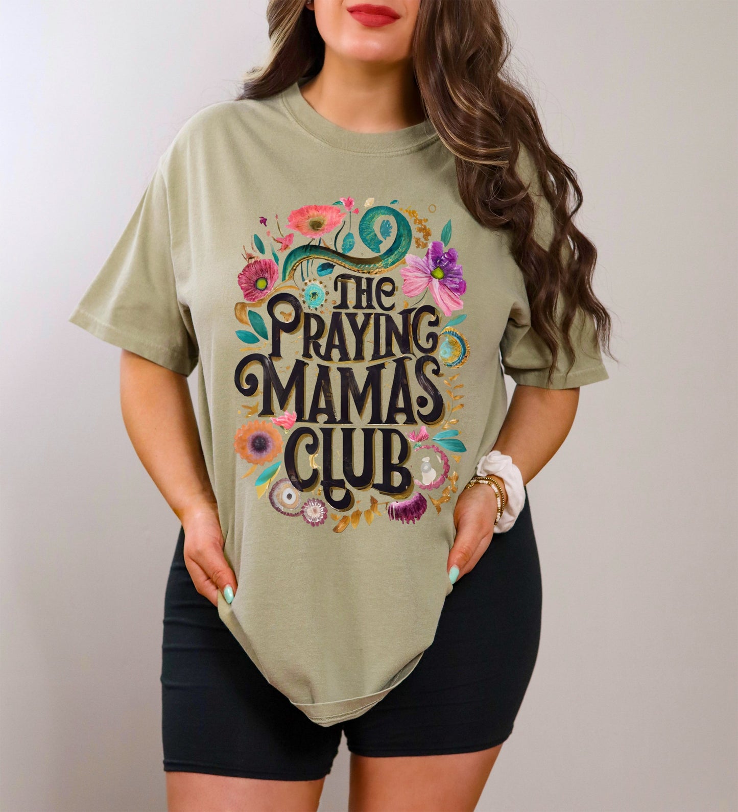 Wholesale The Praying Mamas Club Graphic Tee - Comfort Colors Orchid