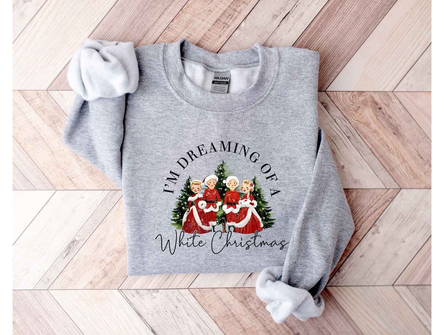 Wholesale White Christmas Graphic Tee - Grey Sweatshirt