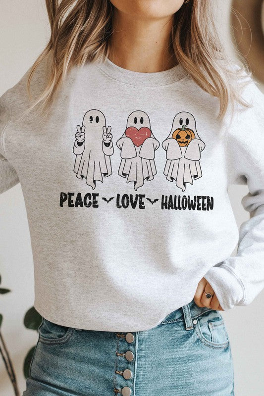 PEACE LOVE HALLOWEEN Graphic Sweatshirt