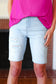 Judy Blue Light Wash Distressed Cut Off Bermuda Shorts