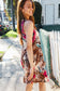 Summer Days Brown & Rose Abstract Animal Print Korean Silk Dress