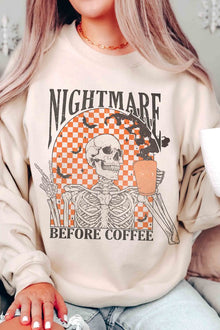  NIGHTMARE BEFORE COFFEE Graphic Sweatshirt