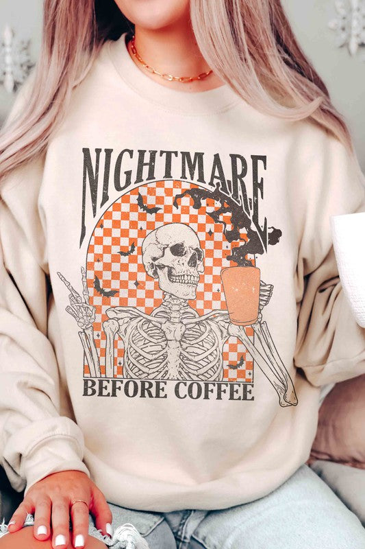 NIGHTMARE BEFORE COFFEE Graphic Sweatshirt