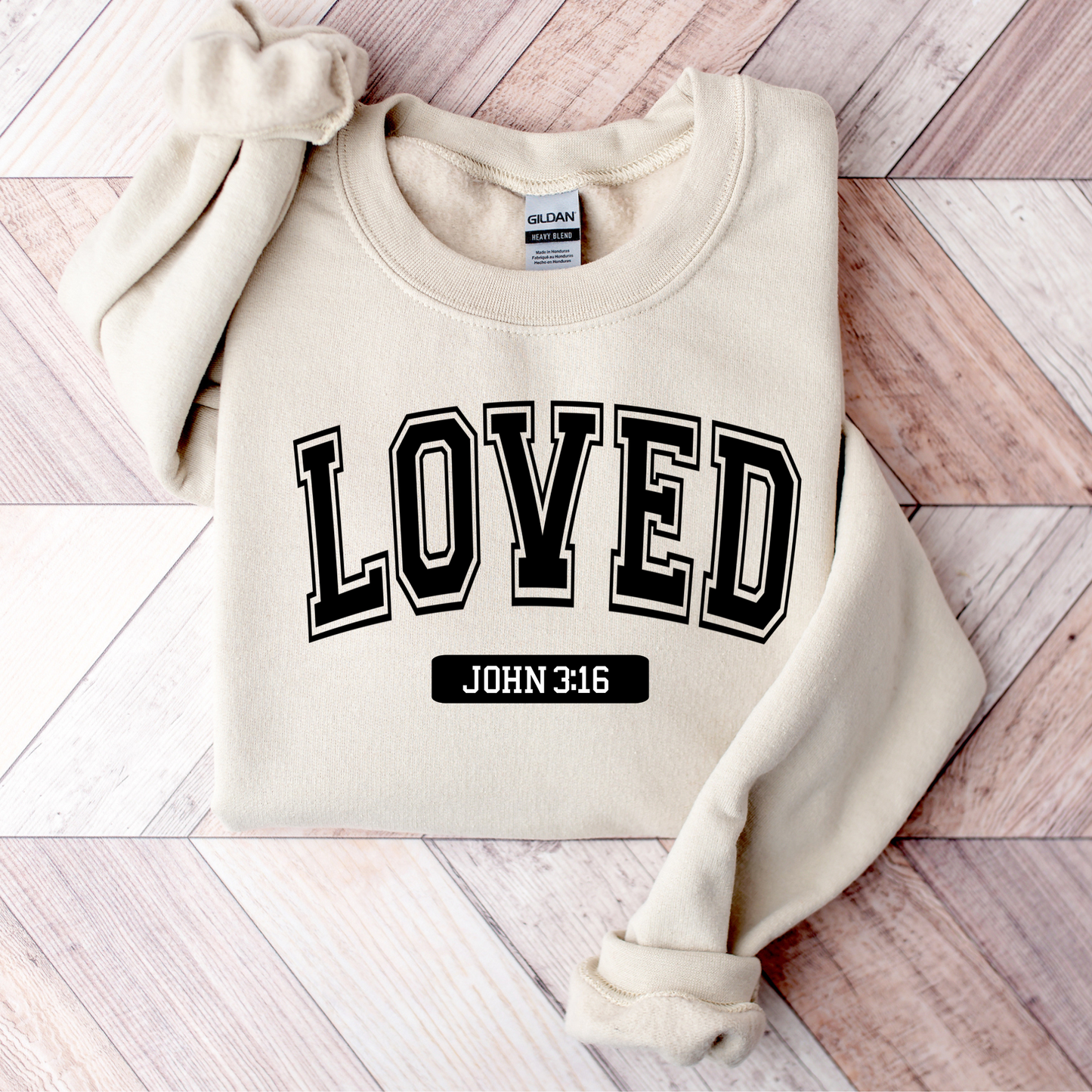 Wholesale Varsity Loved - Olive Sweatshirt
