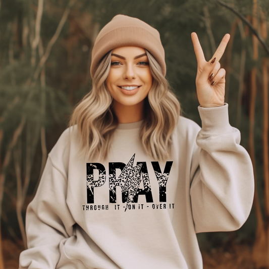 Wholesale Leopard Pray Graphic Tee - Sand Tee