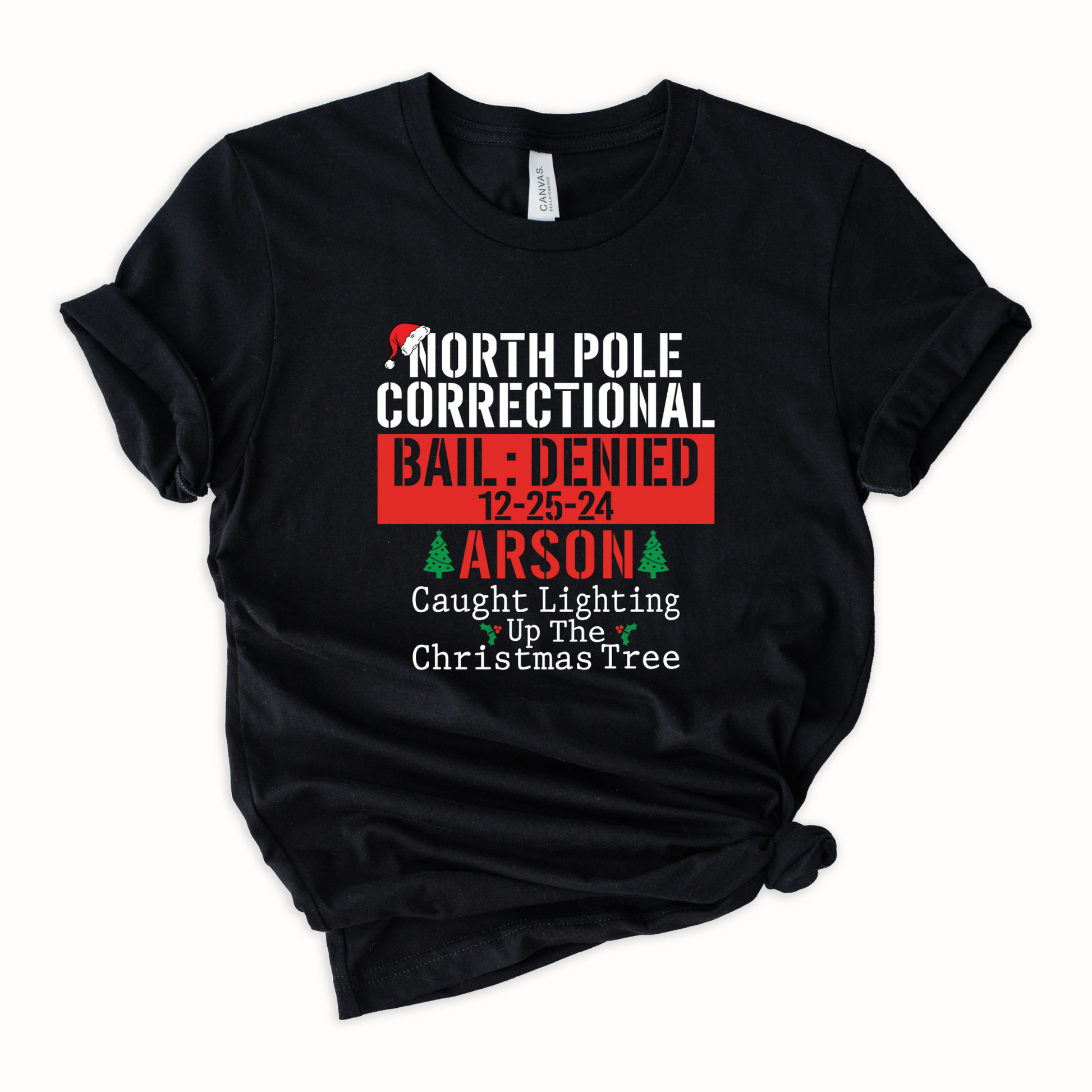 Wholesale North Pole Correctional Arson Graphic Tee - Black Tee