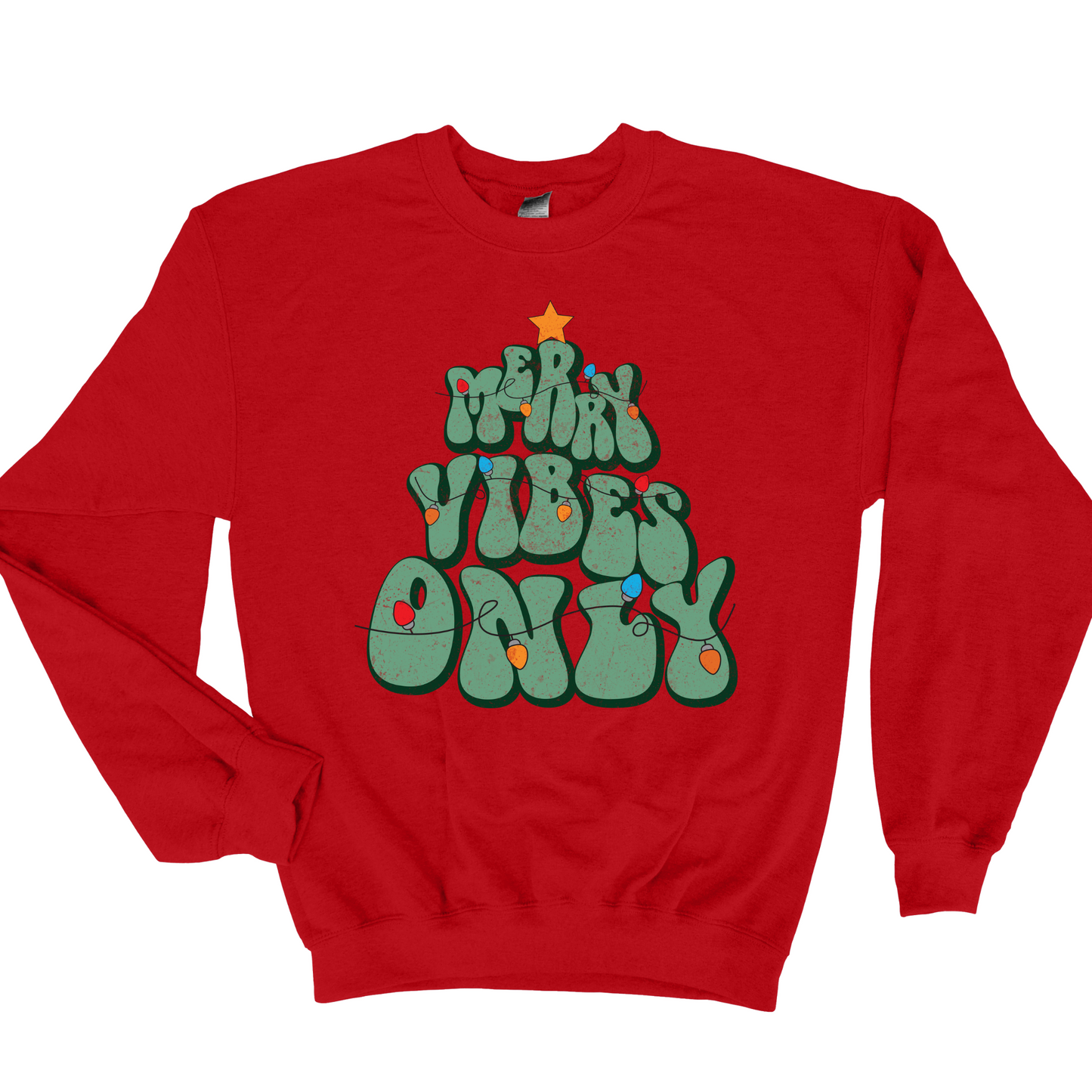 Wholesale Merry Vibes Only Graphic Tee - Red Tee