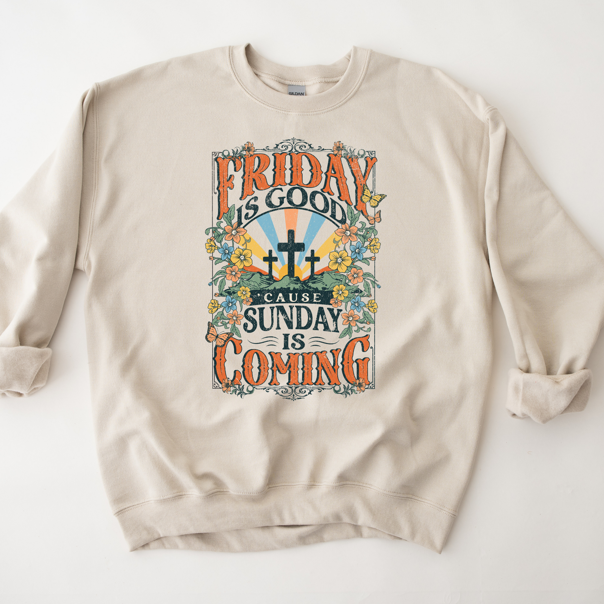 Wholesale Friday is Good Graphic Tee - Tan Tee
