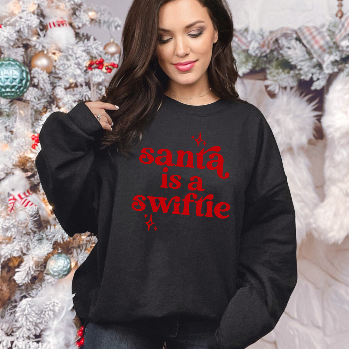 Wholesale Santa is a Swiftie Graphic Tee - White Tee